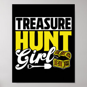Poster Treasure Hunt Girl Hunter Treasures Caçando Tesu