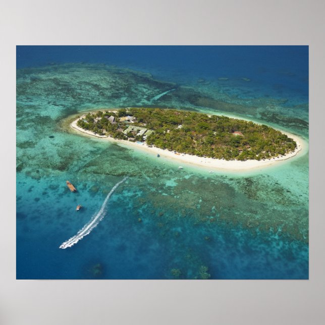Poster Treasure Island Resort and boat, Fiji (Frente)