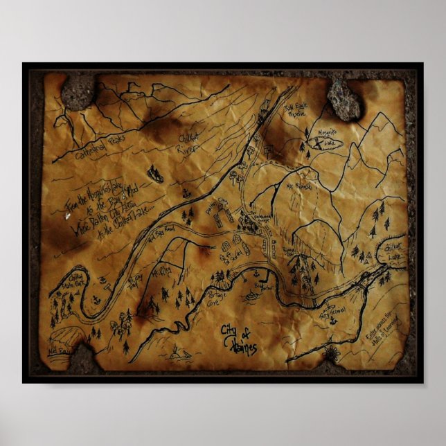 Poster Treasure Map of Haines Alaska (Frente)