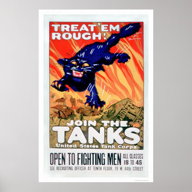 Pôster Treat 'Em Rough!  Join the Tanks (US02077A) (Frente)