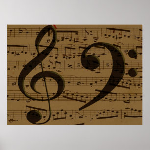 Poster Treble Clef Bass