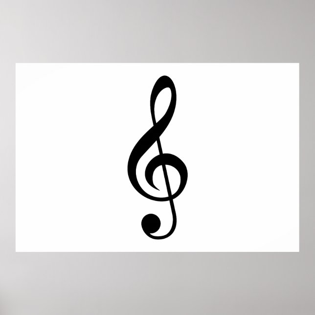 Poster Treble Clef G-Clef Musical Symbol (Frente)