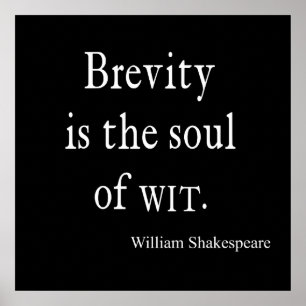 Pôster Trecho de Shakespeare Brevity é a alma da citaç