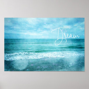 Poster Trechos do Oceano Azul de Cotação de Praia Dream