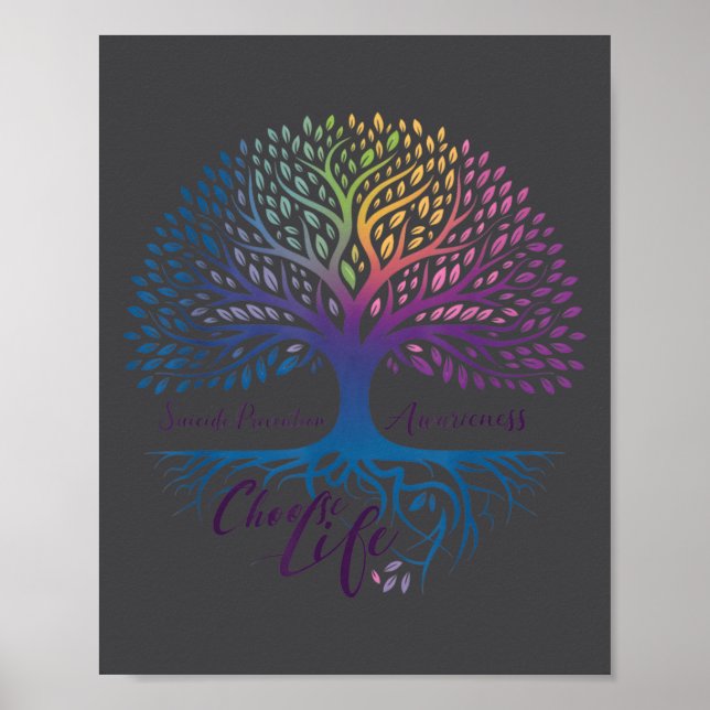 Poster Tree Of Life Choose Life Suicide Prevention Awaren (Frente)