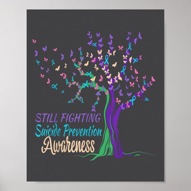 Poster Tree Ribbon Still Fighting Suicide Prevention Awar (Frente)