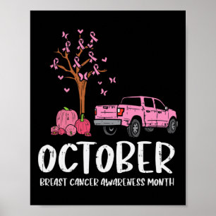Poster Tree Truck, outubro, Mês de consciência do câncer