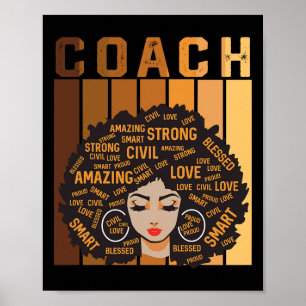 Poster Treinador Afro Americano Mulheres História Negra M