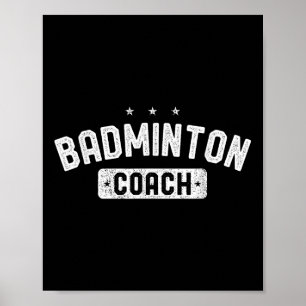 Poster Treinador de Badminton Badminton Vintage