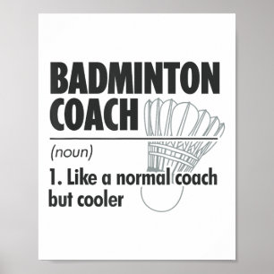 Poster Treinador de Badminton Definição de Substantivo Ba