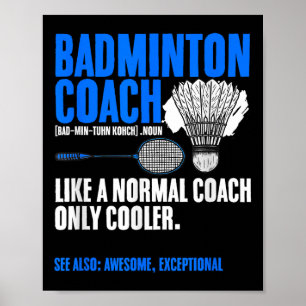 Poster Treinador de Badminton Raquete Lazer Peteca Badmin