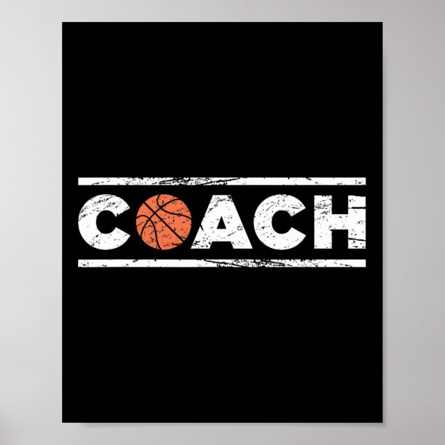 Poster Treinador de Basquete Distinto (Frente)