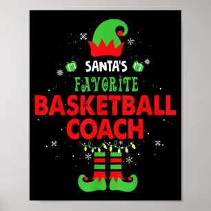 Poster Treinador de Basquete Favorito do Papai Noel, Famí