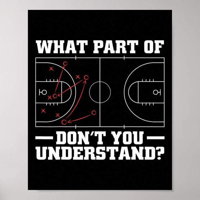 Poster Treinador De Bysketbyll Para Homens Diagrama Tátic (Frente)