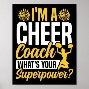 Poster Treinador de Cheerleading Cheer Eu Sou Um Treinado