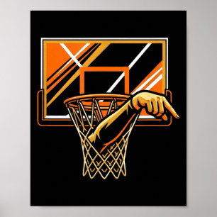 Poster Treinador de jogador de esportes de basquete apont