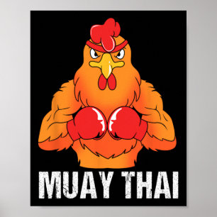 Poster Treinador de Kickboxing Tailândia Rooster Muay Tha