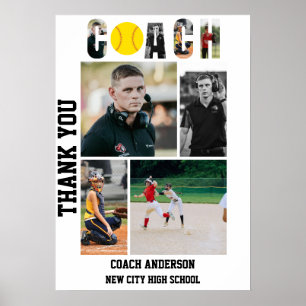 Poster Treinador de Softbol Noite dos Veteranos Graduação