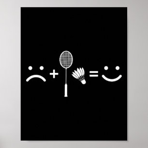 Poster Treinador do Jogador de Equipe Feliz de Badminton 