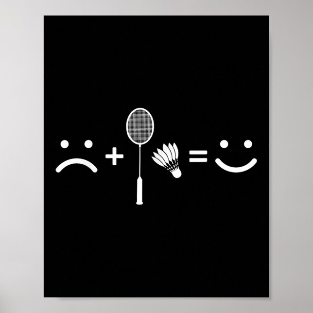 Poster Treinador do Jogador de Equipe Feliz de Badminton  (Frente)