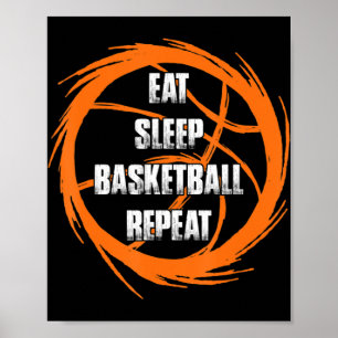 Poster Treinador do Jogador de Repetição de Basquete do S