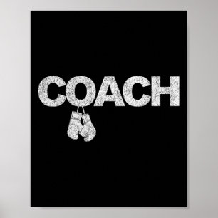 Poster Treinador em Boxing Engraçado Retro 1