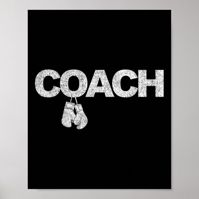 Poster Treinador em Boxing Engraçado Retro 1 (Frente)