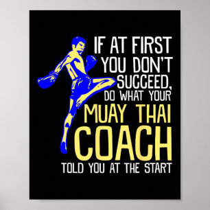 Poster Treinador engraçado de Muay Thai Design de boxe