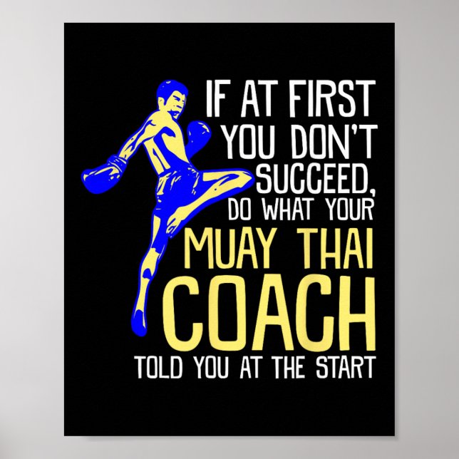 Poster Treinador engraçado de Muay Thai Design de boxe (Frente)