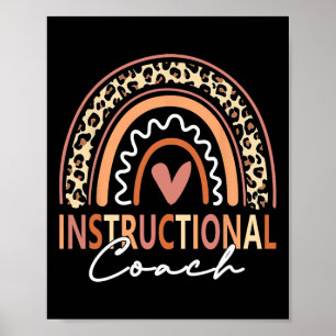 Poster Treinador instrutivo leopardo Rainbow fornece fund