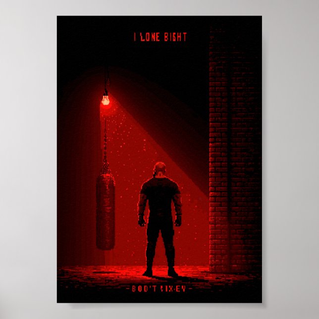 Poster 	 Treinamento de Boxeador em Pixel Art (Frente)