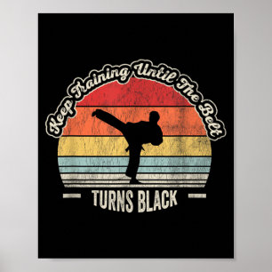 Poster Treinamento de Cinto Preto de Artes Marciais Retrô