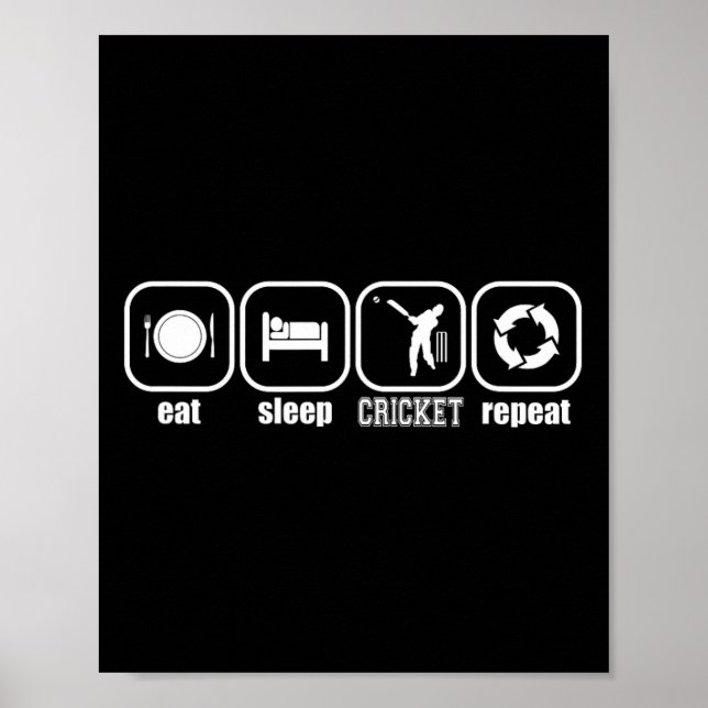 Poster Treinamento de críquete Eat (Frente)