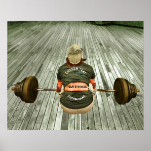 Pôster Treinamento De Peso Do Proprietário Da Gym Com Seu