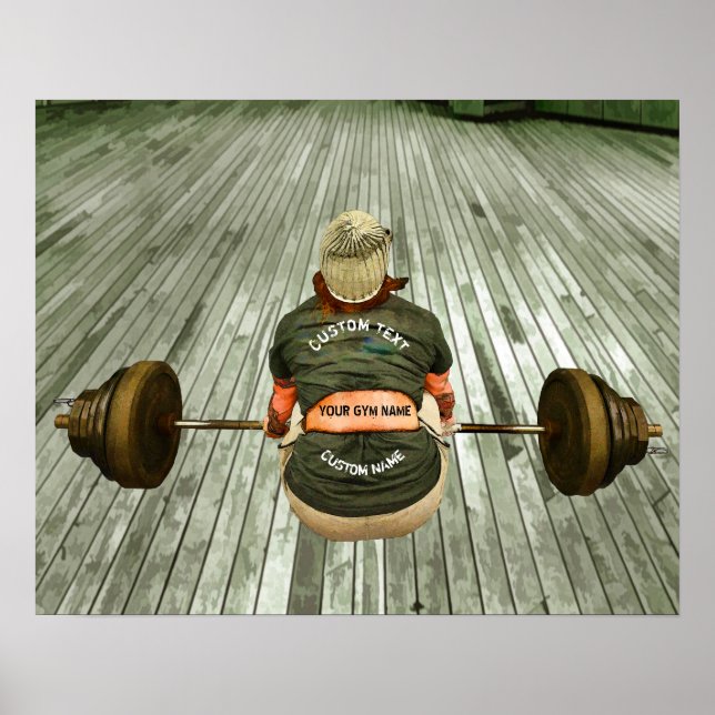 Pôster Treinamento De Peso Do Proprietário Da Gym Com Seu (Frente)