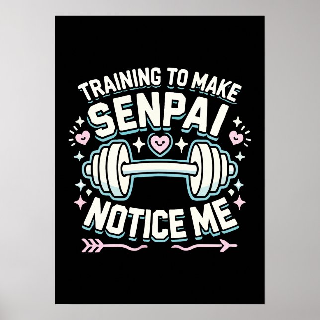 Poster Treinamento Para Fazer Senpai Me Notar, Engraçado  (Frente)