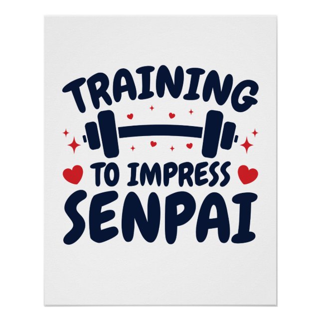 Pôster Treinamento para Imprimir Animação de Senpai (Frente)
