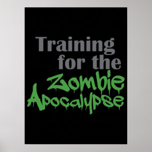 Poster Treinamento Para O Zombie Apocalypse Funny Workout