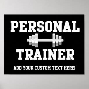 Poster Treinamento preto e branco de Dumbell do instrutor