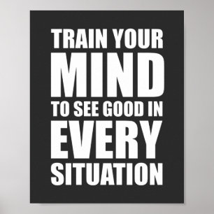 Poster Treinar sua mente para ver o bem citação inspira