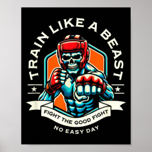 Poster Treine Como um Lutador MMA Artes Marciais Boxe