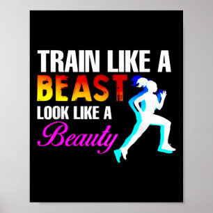 Poster Treine Como Uma Se Parece Com Uma Beleza Fitness
