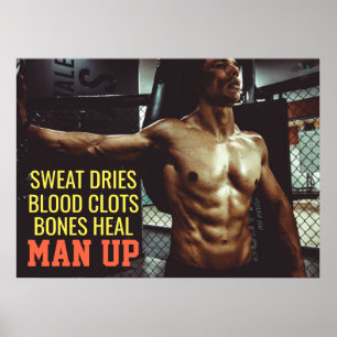 Poster Treino Abdominal Motivacional Academia
