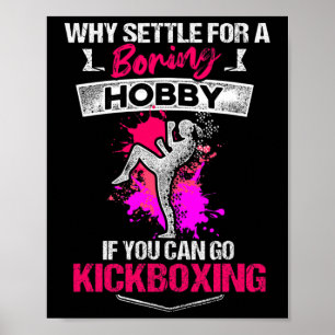 Poster Treino de Boxe de Chute de Kickboxing Chato 
