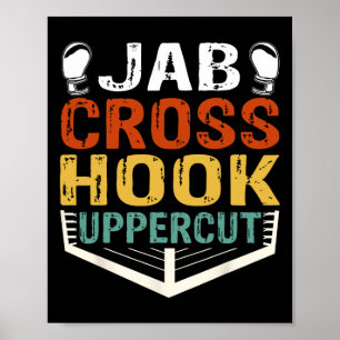 Poster Treino de Boxeador Jab Cross Hook Uppercut Homens