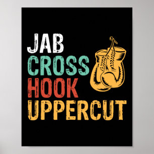 Poster Treino de Boxeador Jab Cruz Gancho Uppercut Homens