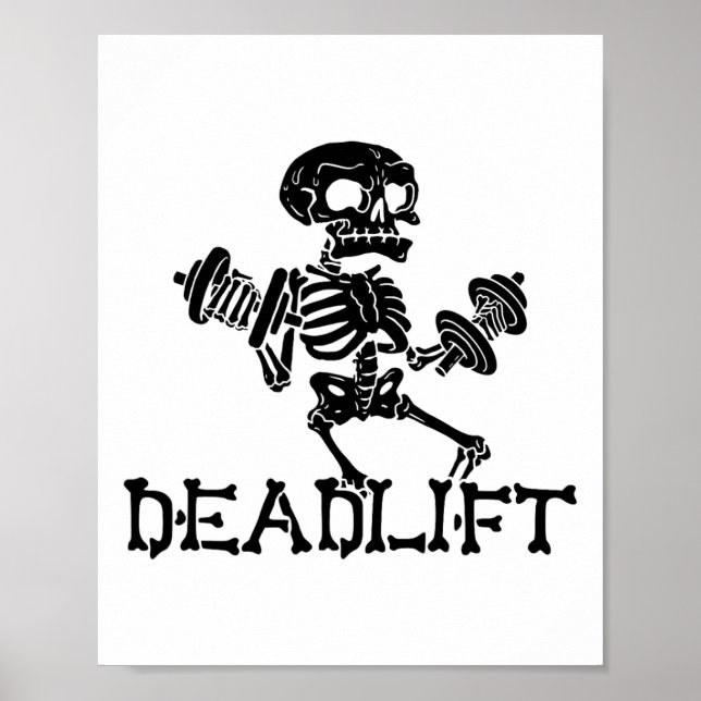 Poster Treino de Esqueleto de Halloween com Levantamento  (Frente)