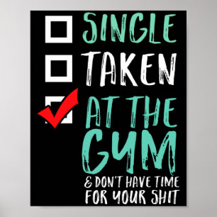 Poster Treino de Fitness Divertido Solteiro Tirado No Gin