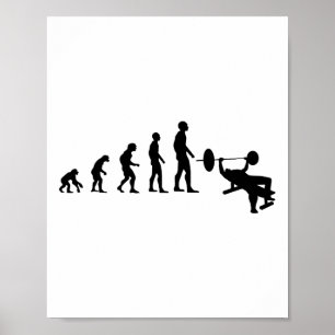 Poster Treino de força evolução engraçada musculação supi