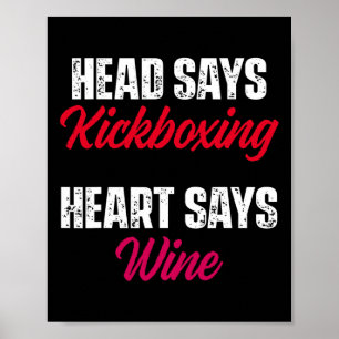 Poster Treino de Kickboxing Coração Vinho Kick Boxing